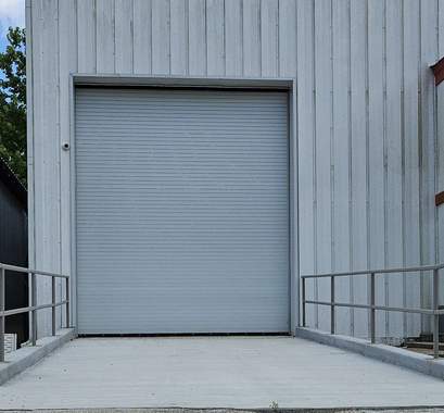 Garage door entry at the ESS facility